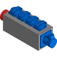 BELBOX BB-1600-1MR, устройство распределительное, вход CEE-220В/16А, выход CEE-220В/16A + 4хSCHUKO-220В/16А