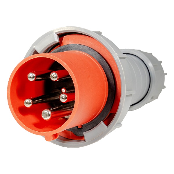 BELBOX BB-0452N, вилка силовая кабельная, 125А, 380В, 5P, 3P+N+E, IP67, красная
