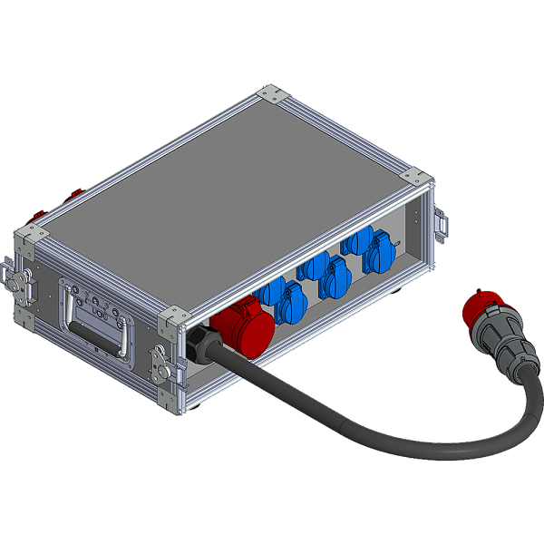 BELBOX BB-3230-1PR, устройство распределительное в кейсе, вход CEE-380В/32А, выход CEE-380В/32A + 2xCEE-380В/16А + 6хSCHUKO-220В/16А, индикаторы