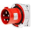 BELBOX BB-4352N, вилка силовая стационарная, 63А, 380В, 5P, 3P+N+E, IP67, красная