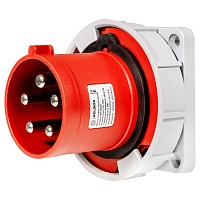 BELBOX BB-4352N, вилка силовая стационарная, 63А, 380В, 5P, 3P+N+E, IP67, красная