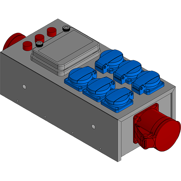 BELBOX BB-3202-1PP, устройство распределительное, вход CEE-380В/32А, выход 6хSCHUKO-220В/16А, индикаторы