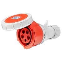 BELBOX BB-2252N, розетка силовая кабельная, 32А, 380В, 5P, 3P+N+E, IP67, красная