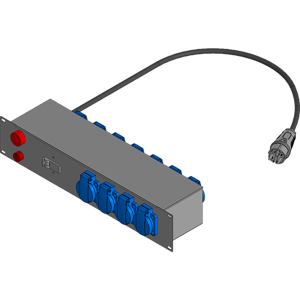 BELBOX BB-1622-1MR, устройство распределительное 19", вход SHUKO-220В/16А, выход 11хSCHUKO-220В/16А, индикатор включения, индикатор питания