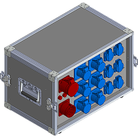 BELBOX BB-3240-3PR, устройство распределительное в кейсе, вход CEE-380В/32А, выход CEE-380В/32A + 6xCEE-220В/16А + 3хSCHUKO-220В/16А, индикаторы