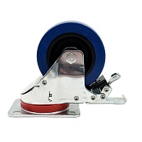 BELCASE BC-100SPER-B, колесо поворотное с возвратом, с тормозом, диаметр: 100мм., синее