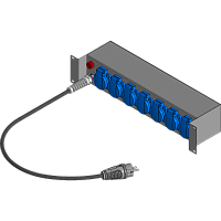 BELBOX BB-1620-1MR, устройство распределительное 19", вход SHUKO-220В/16А, выход 6хSCHUKO-220В/16А, индикатор включения