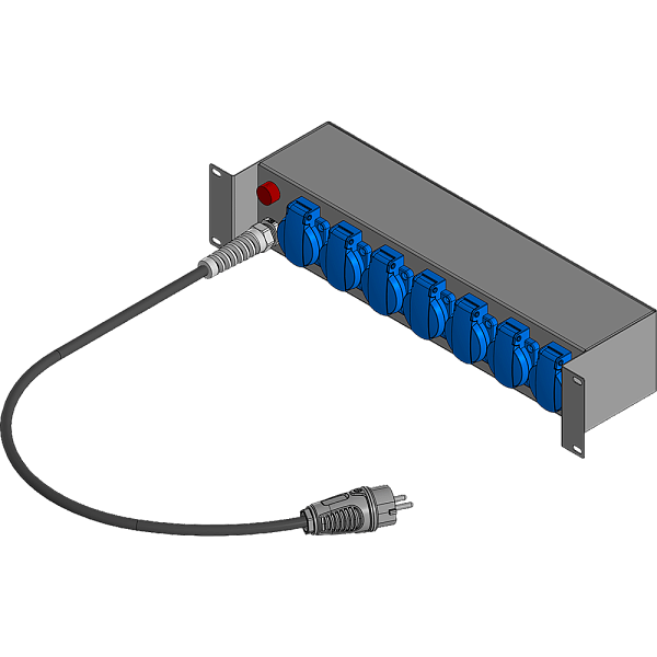 BELBOX BB-1620-1MR, устройство распределительное 19", вход SHUKO-220В/16А, выход 6хSCHUKO-220В/16А, индикатор включения