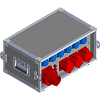 BELBOX BB-3233-1PR, устройство распределительное в кейсе, вход CEE-380В/32А, выход 3xCEE-380В/16А + 6хSCHUKO-220В/16А, индикаторы