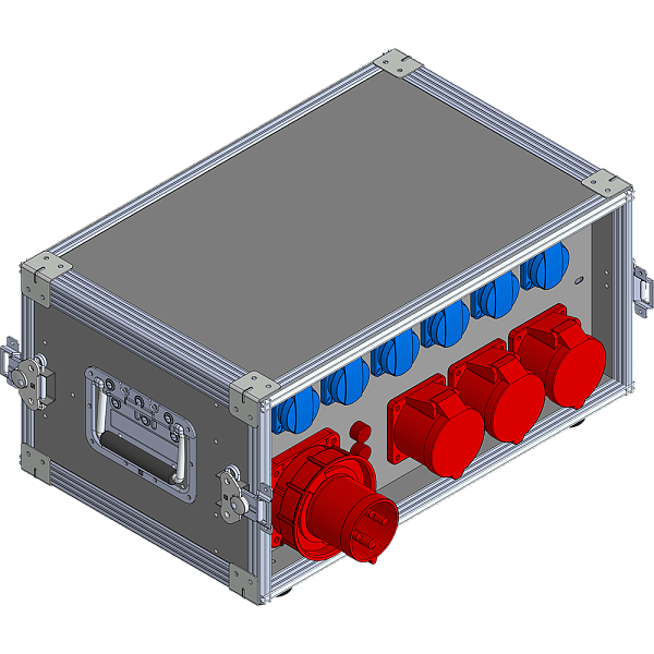 BELBOX BB-3233-1PR, устройство распределительное в кейсе, вход CEE-380В/32А, выход 3xCEE-380В/16А + 6хSCHUKO-220В/16А, индикаторы