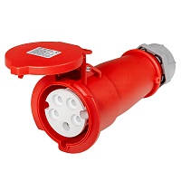 BELBOX BB-225X, розетка силовая кабельная, 32А, 380В, 5P, 3P+N+E, IP44, красная