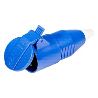 BELBOX BB-212, розетка кабельная, 16А, 220В, 3P, 2P+E, IP44, синяя