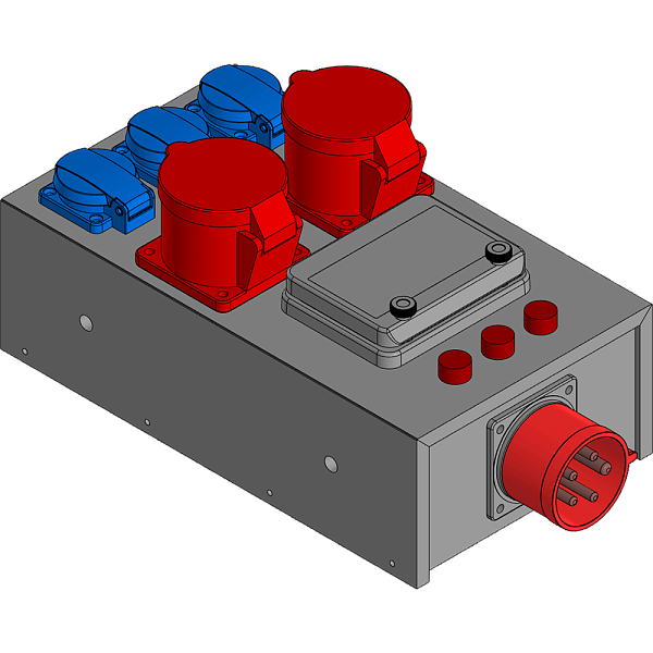 BELBOX BB-3248-1PP, устройство распределительное, вход CEE-380В/32А, выход 2хCEE-380/16A + 3хSCHUKO-220В/16А, индикаторы