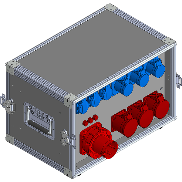 BELBOX BB-6303-3PR, устройство распределительное в кейсе, вход CEE-380В/63А, выход 3xCEE-380В/32A + 3xCEE-220В/16А + 3хSCHUKO-220В/16А, индикаторы
