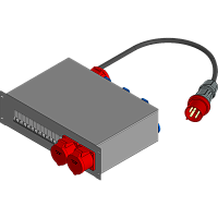 BELBOX BB-3230-1MR, устройство распределительное 19", вход CEE-380В/32А, выход 1xCEE-380В/32A + 2xCEE-380В/16А + 6хSCHUKO-220В/16А, модульный трехфазный индикатор