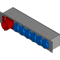 BELBOX BB-3220-1MR, устройство распределительное 19", вход CEE-380В/32А, выход 6хSCHUKO-220В/16А, индикаторы