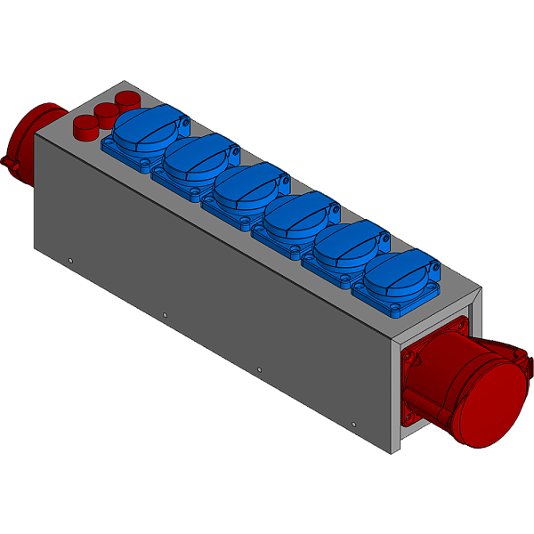 BELBOX BB-3205-1PP, устройство распределительное, вход CEE-380В/32А, выход 1xCEE-380В/32A + 6хSCHUKO-220В/16А, индикаторы