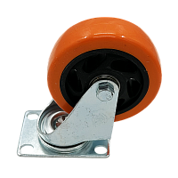 BELCASE BC-100PVC, колесо поворотное, без тормоза, диаметр: 100мм., оранжевое