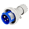 BELBOX BB-0132N, вилка силовая кабельная, 16А, 220В, 3P, 2P+E, IP67, синяя
