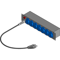 BELBOX BB-1621-1MR, устройство распределительное 19", вход SHUKO-220В/16А, выход 7хSCHUKO-220В/16А, индикатор включения