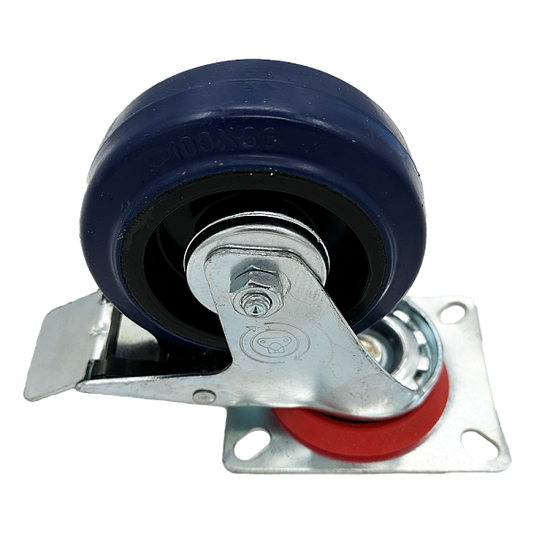 BELCASE BC-100ER-B, колесо поворотное, с тормозом, диаметр: 100мм., синее